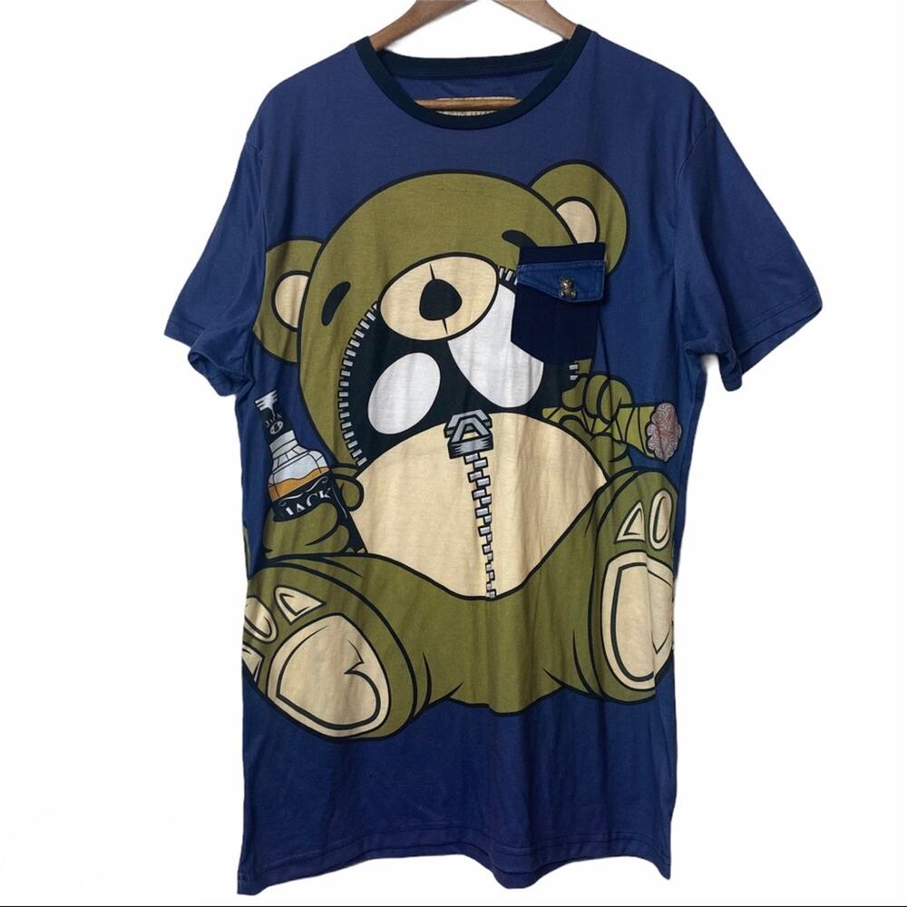 Entree LS men’s Tshirt with bear and Jack Daniels Large streetwear‎